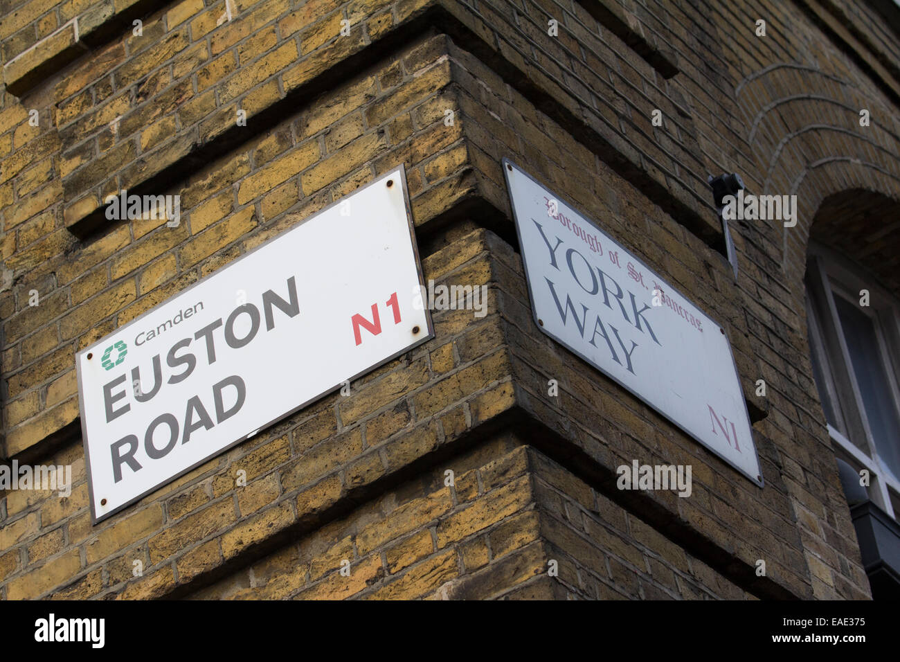 Jonction de Euston Road, York Way Kings Cross Londres Banque D'Images