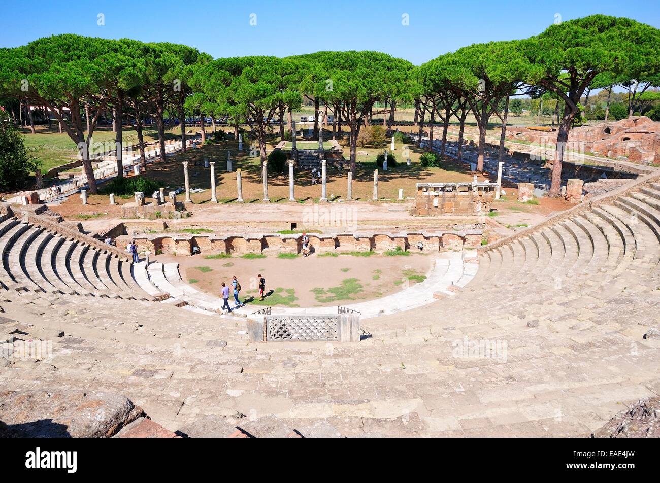 Amphithéâtre romain, Ostia Antica, Rome, Latium, Italie Banque D'Images