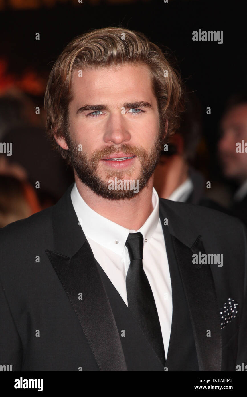 Liam Hemsworth arrivant pour la première mondiale de 'The Hunger Games : Clarak Partie 1" à l'Odeon Leicester Square, Londres. 10/11/2014/photo alliance Banque D'Images