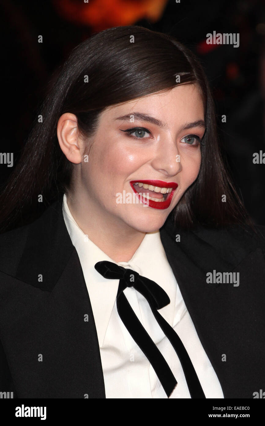 Lorde arrivant pour la première mondiale de 'The Hunger Games : Clarak Partie 1" à l'Odeon Leicester Square, Londres. 10/11/2014/photo alliance Banque D'Images