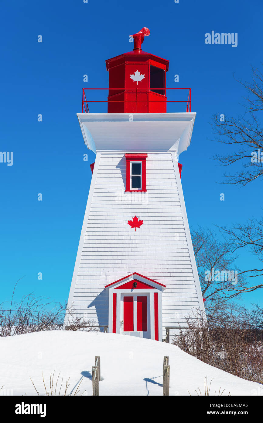 Prince Edward Island Lighthouse à Victoria par la mer, l'Î. Banque D'Images