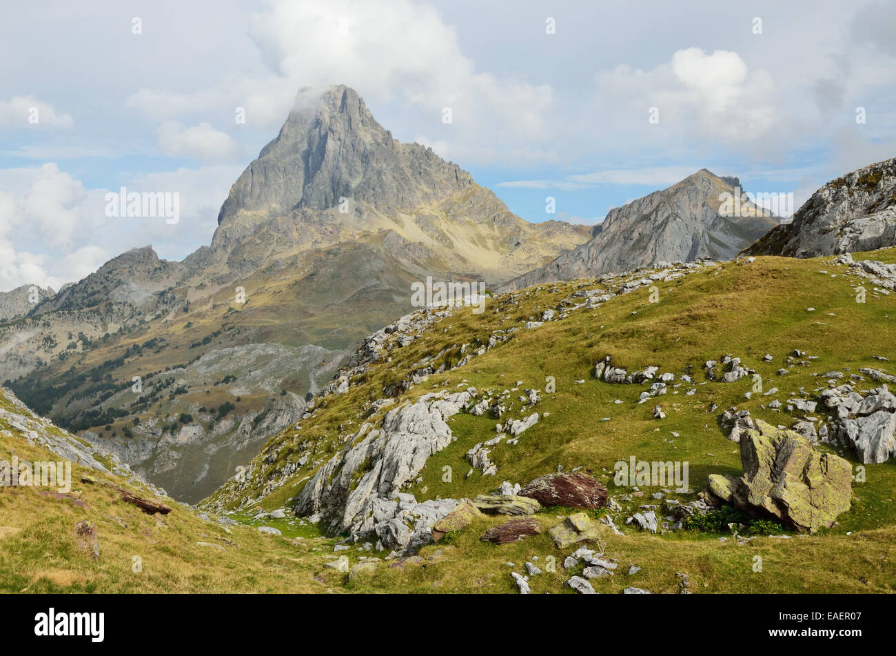 Pic du Midi d'Ossau dans les Pyrénées Atlantiques Banque D'Images