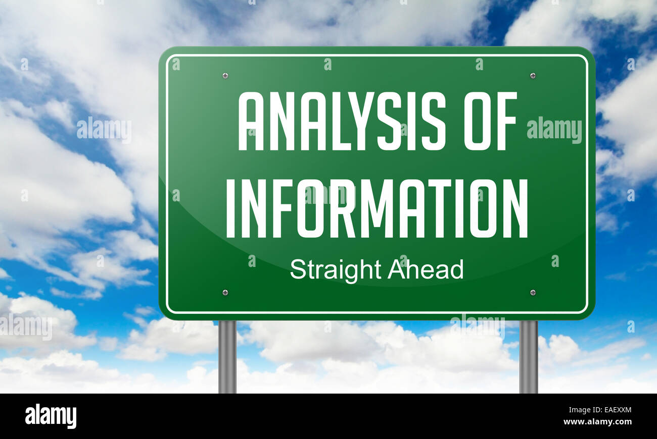 L'analyse d'informations sur Panneau routier. Banque D'Images