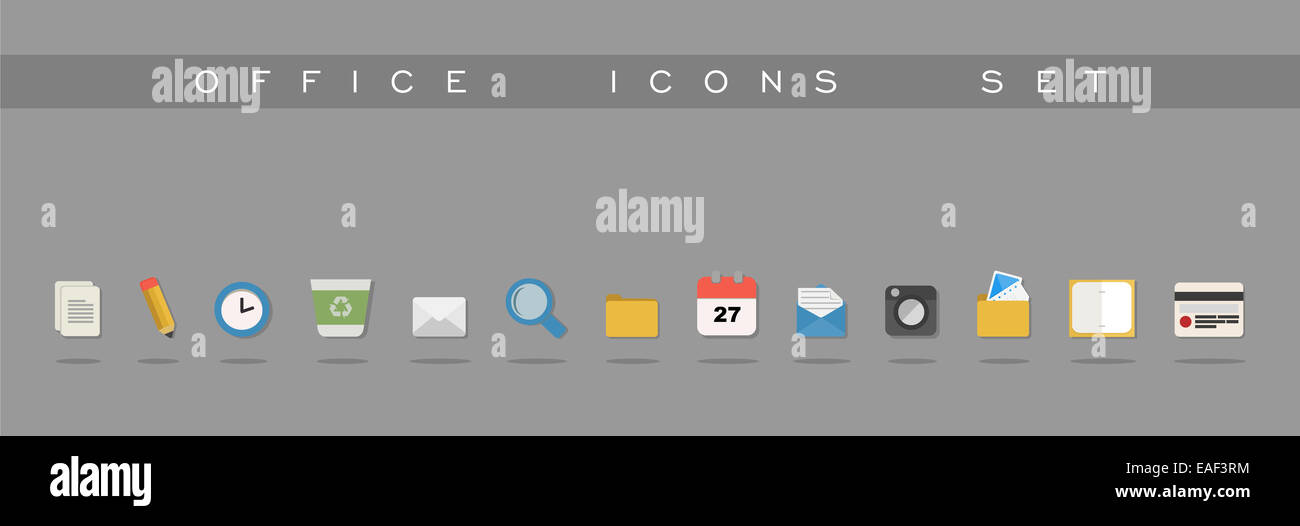 Fournitures de bureau icons set design illustration. Peut être utilisé pour le site Web et application mobile. Fichier vectoriel EPS10 organisé en couches pour Banque D'Images