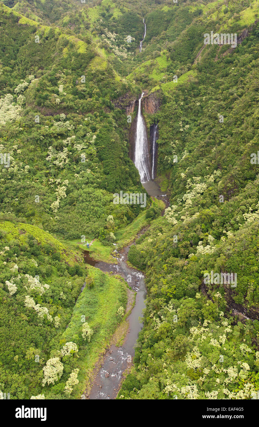 Manawaiopuna Falls (Chutes) Jurassique Kauai Hawaii USA Banque D'Images