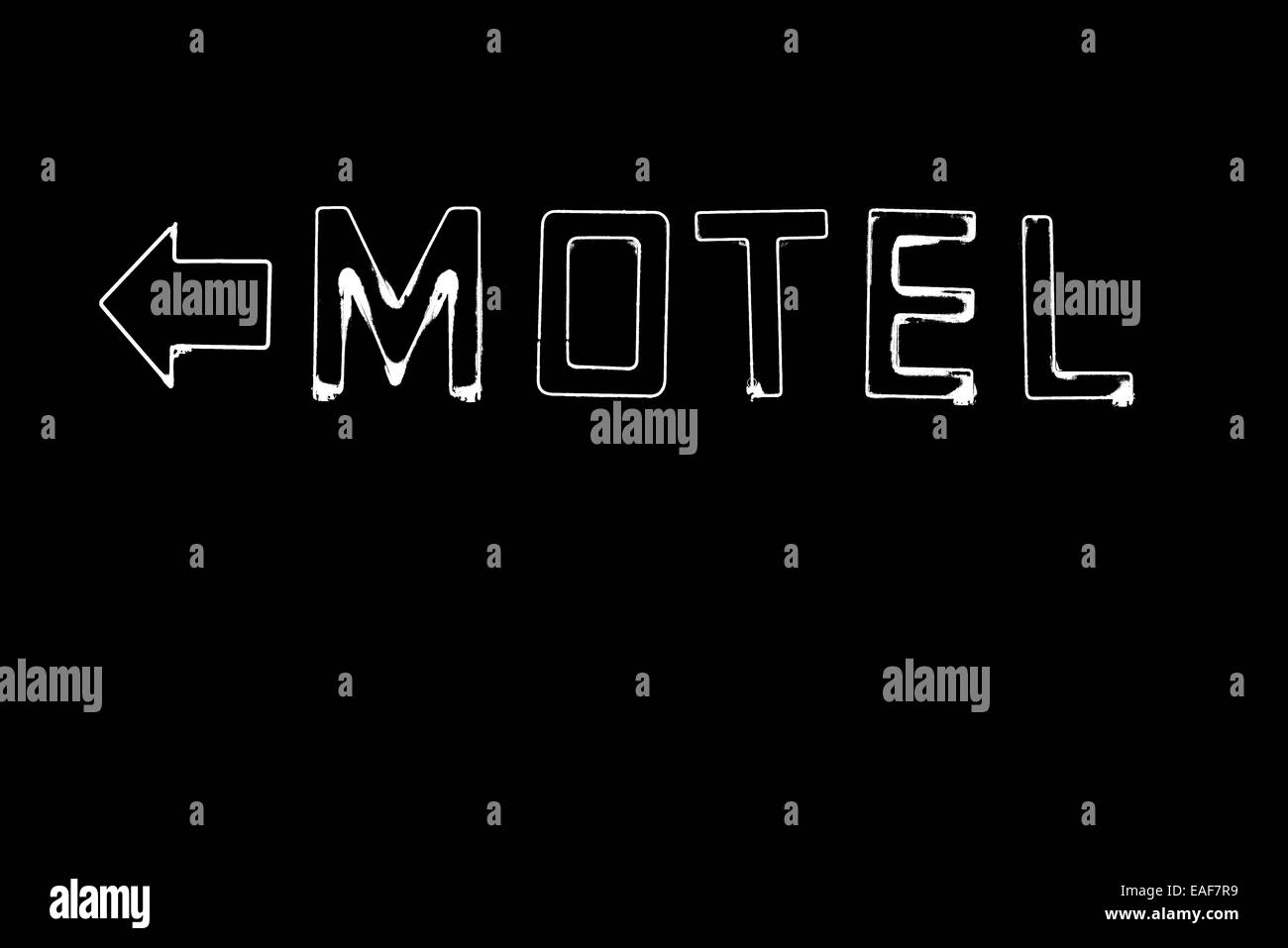 Neon motel sign lit up at night, Walla Walla, Washington. Banque D'Images