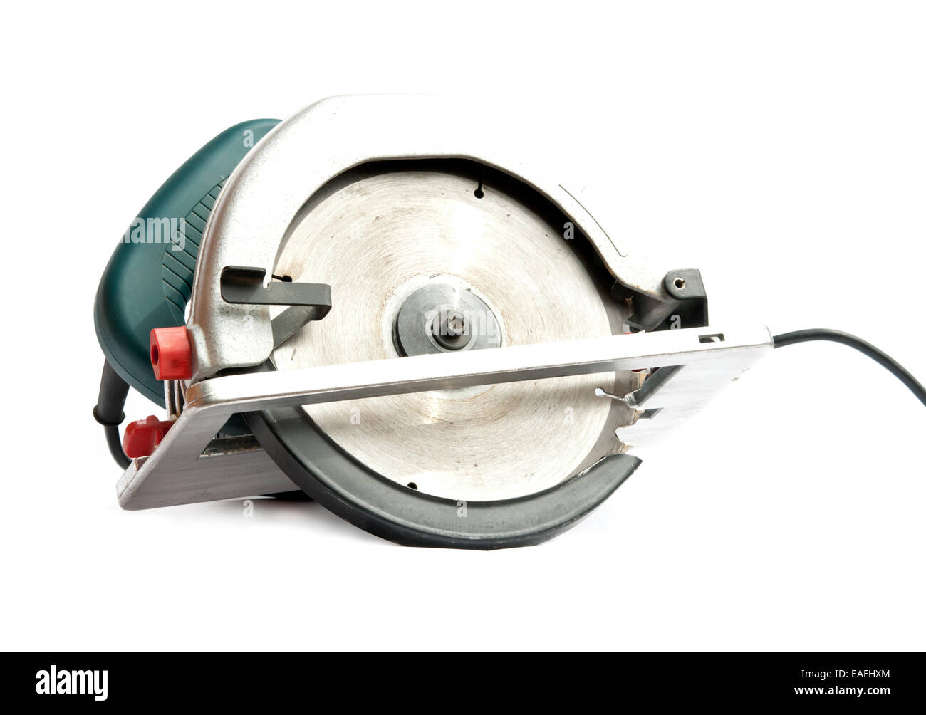 Scie circulaire isolated on white Banque D'Images