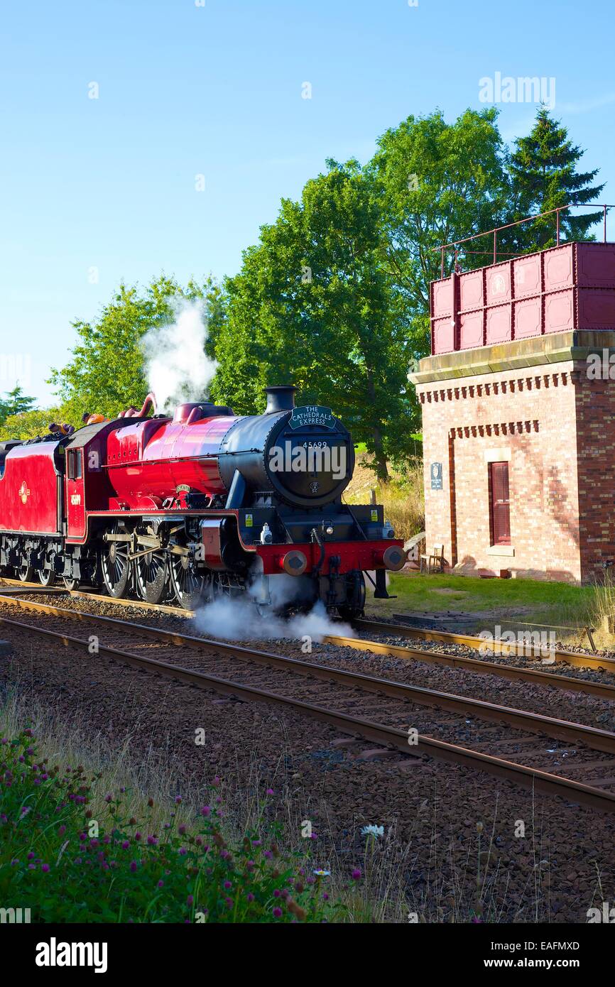 Le train à vapeur à Galatea, Appleby Appleby-in-Westmorland, Cumbria, s'installer à Carlisle Railway Line, England, UK. Banque D'Images