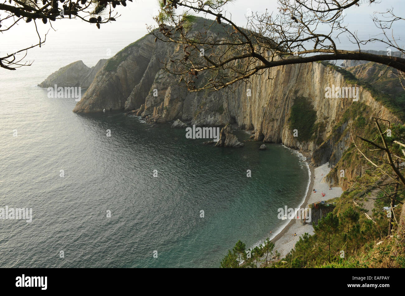 Playa del silencio, Asturias, España. Banque D'Images