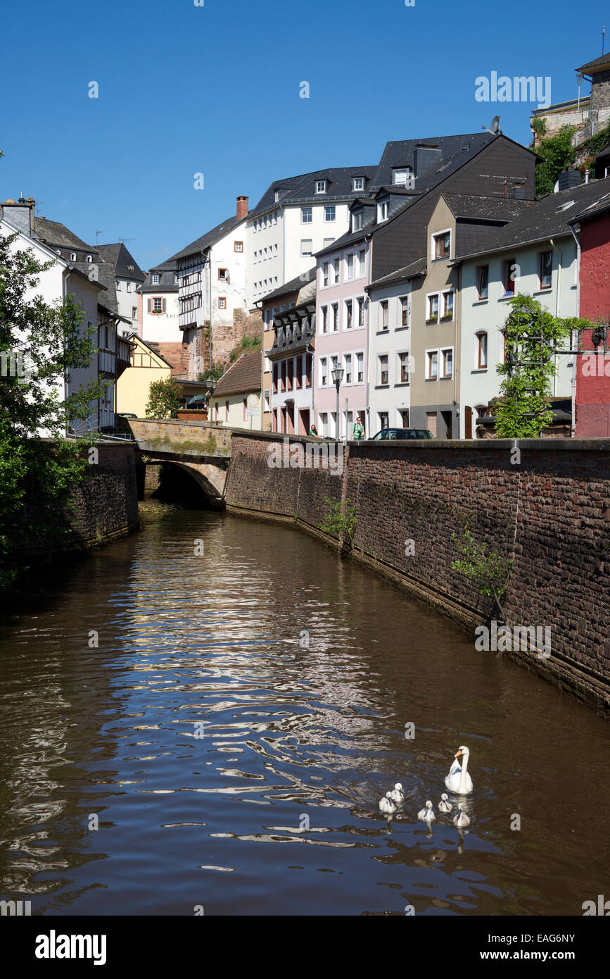 Leuk River Saarburg Saarland Allemagne Banque D'Images