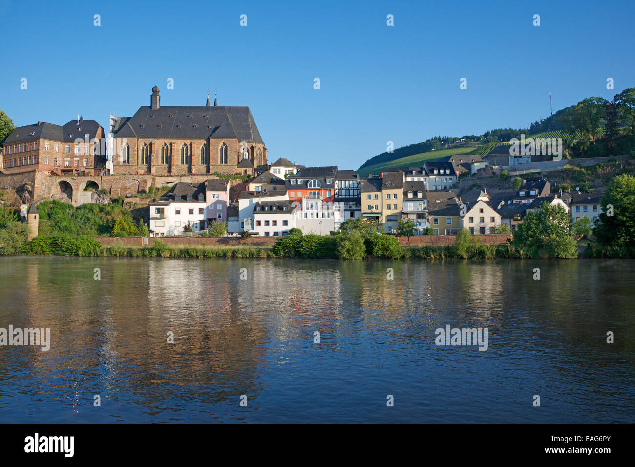 Rivière Saar Saarland Allemagne Saarburg Banque D'Images