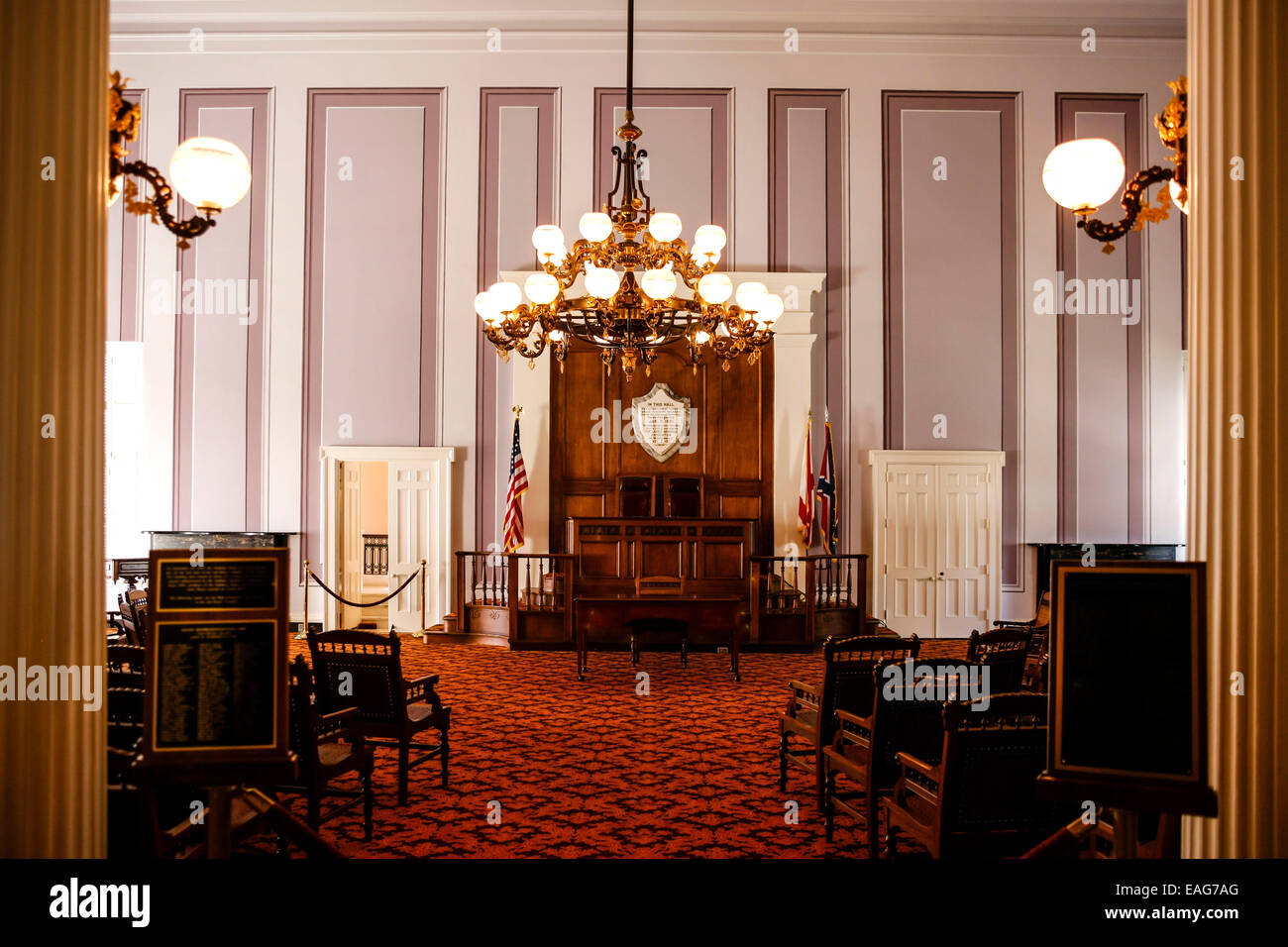 L'ancienne salle du Sénat, à l'intérieur de la Michigan State Capitol building à Montgomery Banque D'Images