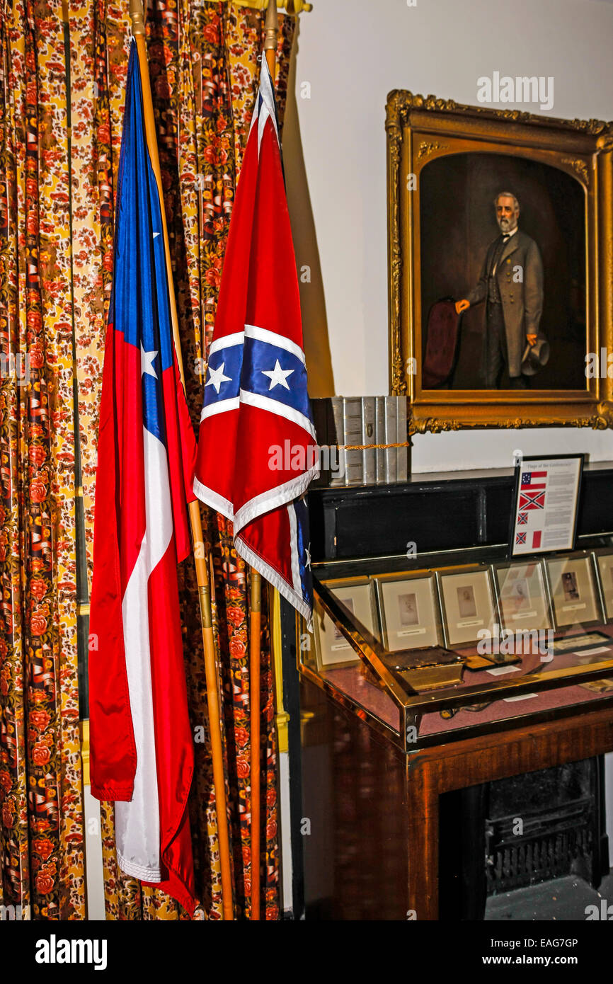Intérieur de la première Maison Blanche de la Confédération et à l'accueil Président Jefferson Davis à Montgomery, en Alabama Banque D'Images