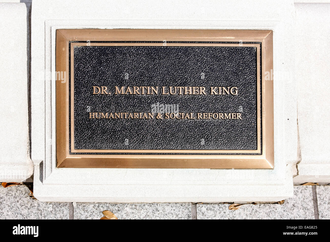 Plaque commémorative à Martin Luther King à Montgomery, en Alabama près du bâtiment RSA Banque D'Images