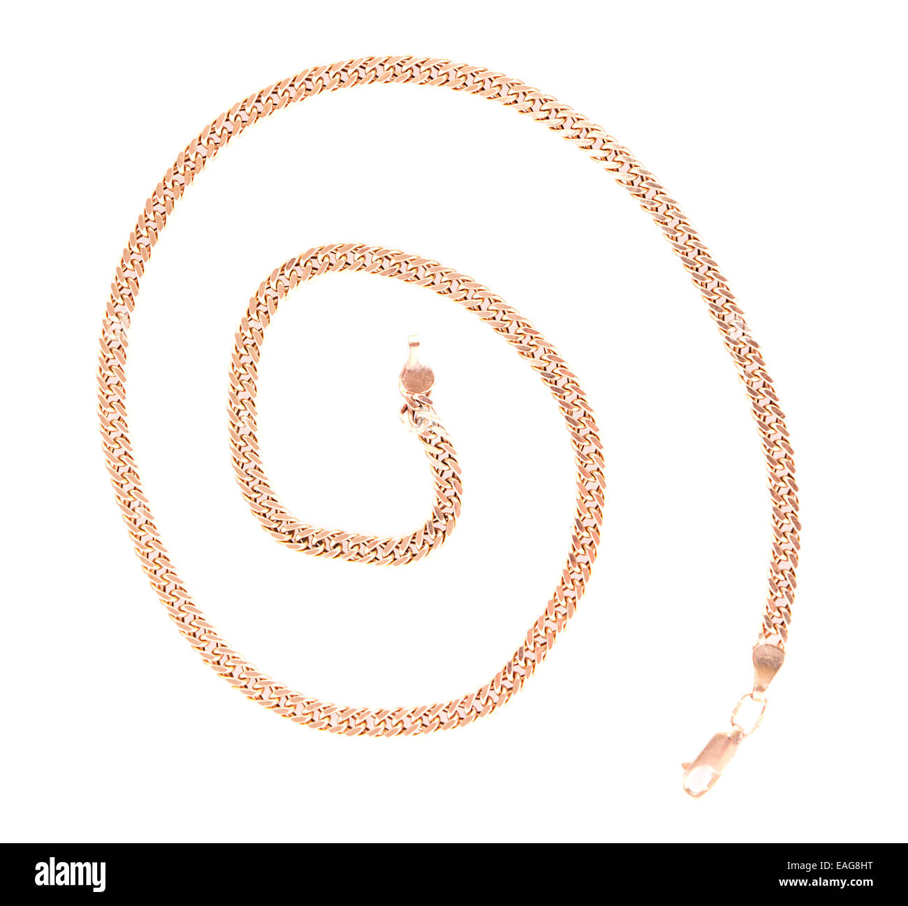 Chaîne d'or Bijoux. Isolé sur Blanc Backgorund. Banque D'Images