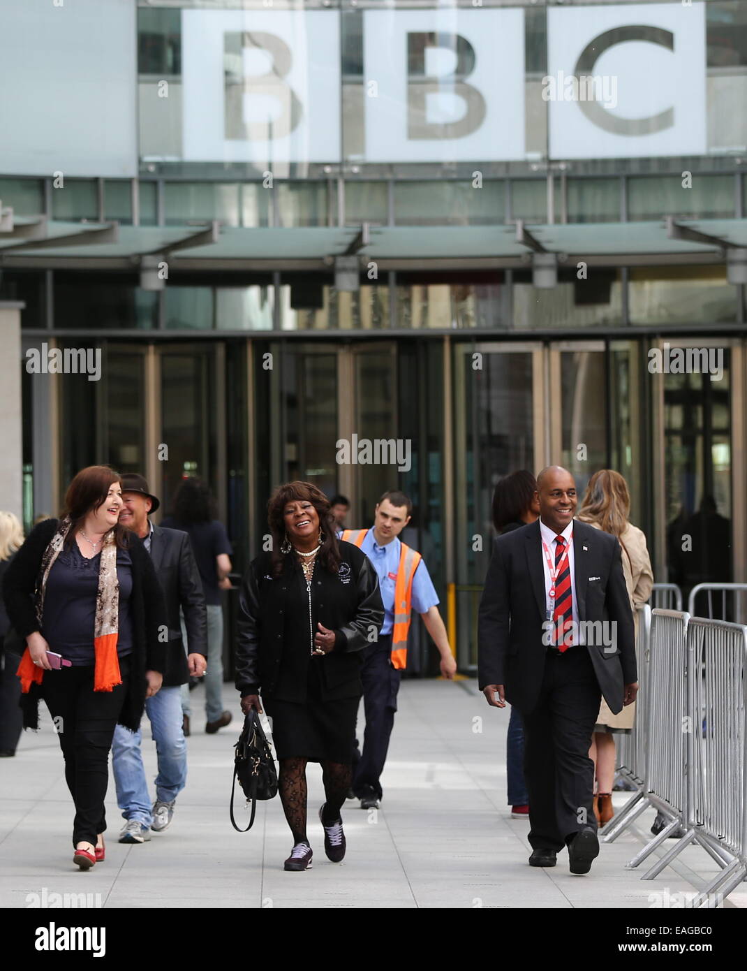 Martha Reeves vu quitter BBC Broadcasting House de Londres comprend : Martha Reeves Où : London, Royaume-Uni Quand : 12 mai 2014 Banque D'Images