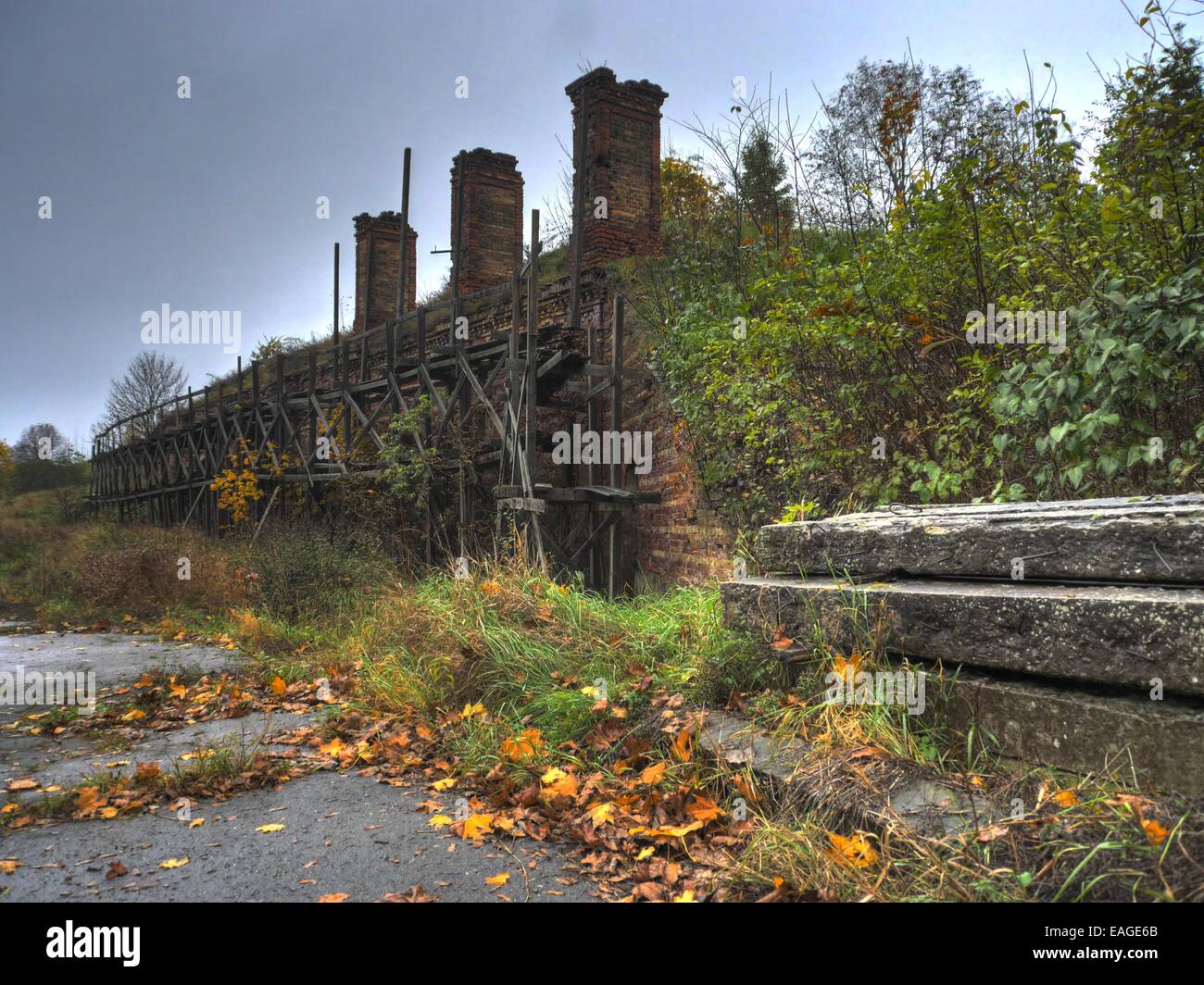 Les ruines antiques de la base militaire à RIga Banque D'Images