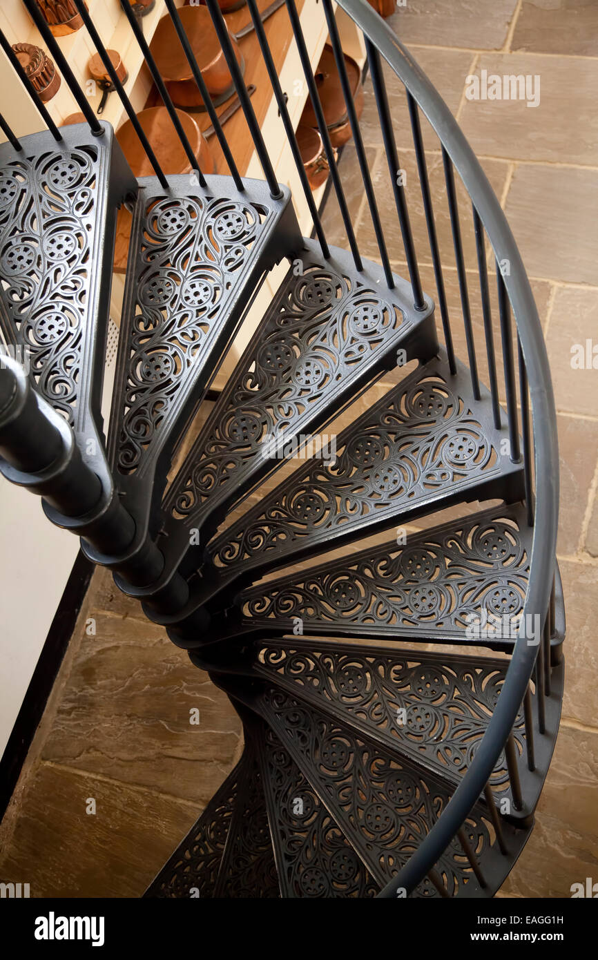 Escalier en colimaçon en fer Banque D'Images