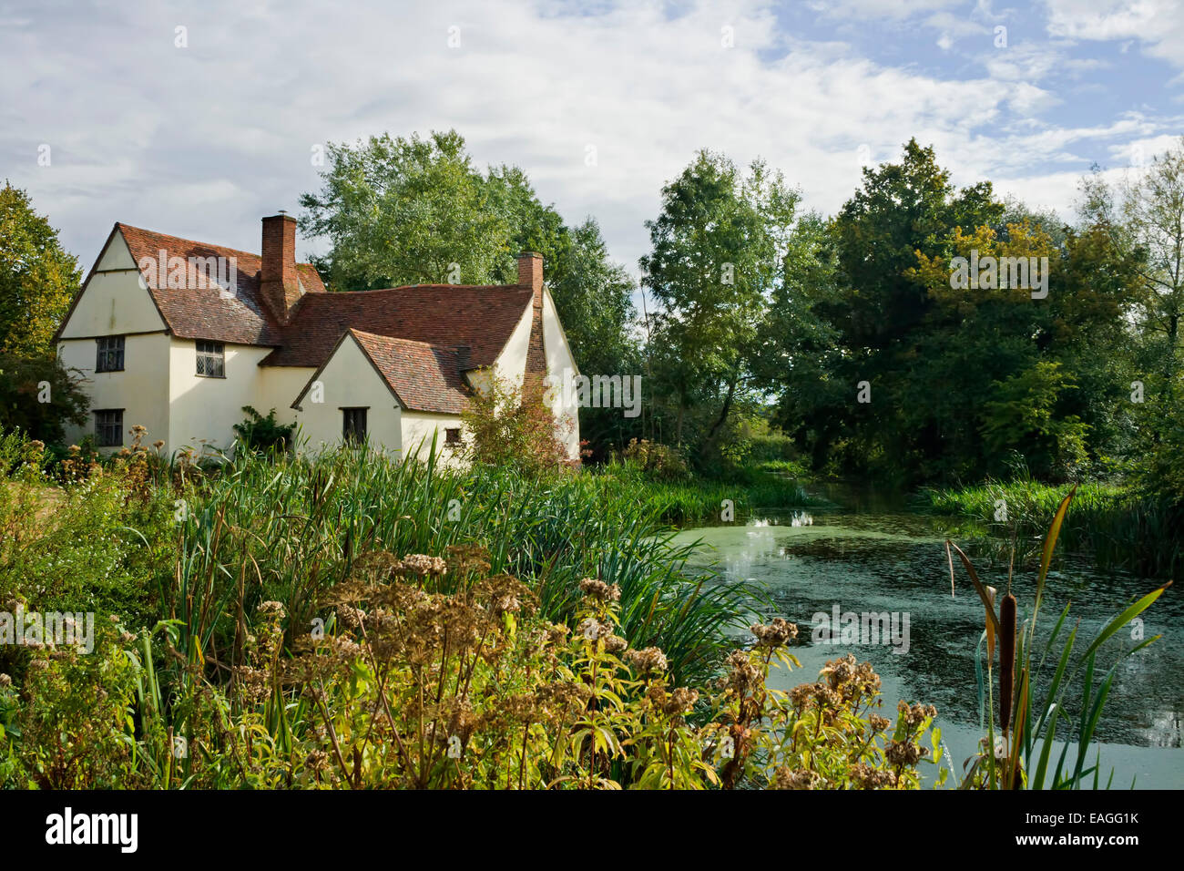 Willy lotts cottage en vedette dans la peinture le Haywain par John Constable. Banque D'Images