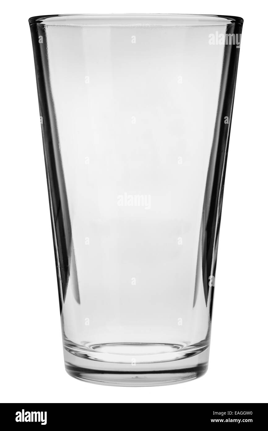 Un grand clair verre isolé sur fond blanc Banque D'Images