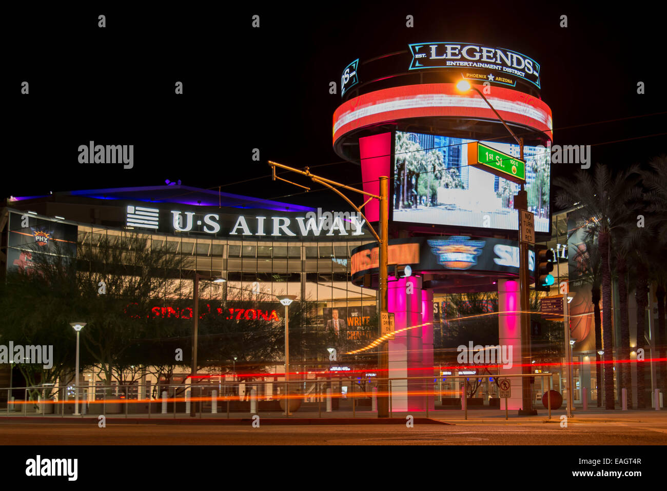 US Airways Center la nuit à Phoenix, Arizona Banque D'Images