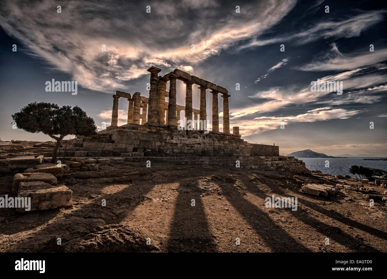 Le Temple de Poséidon à Sounion Grèce Banque D'Images
