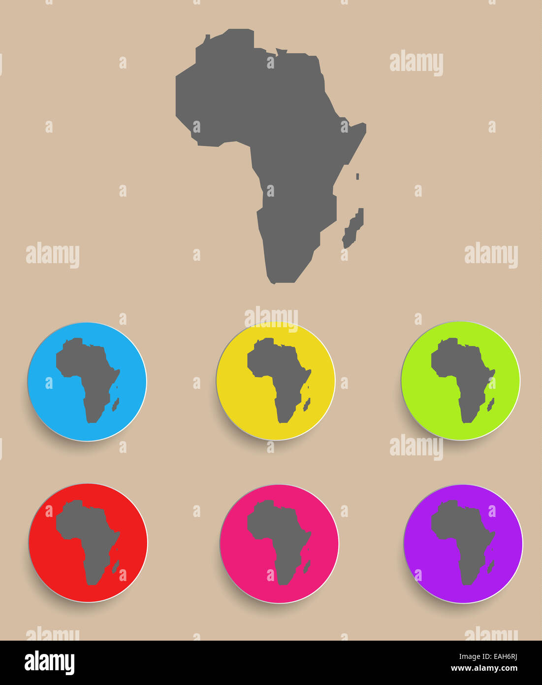 Carte Afrique - icône isolé. Vector Banque D'Images