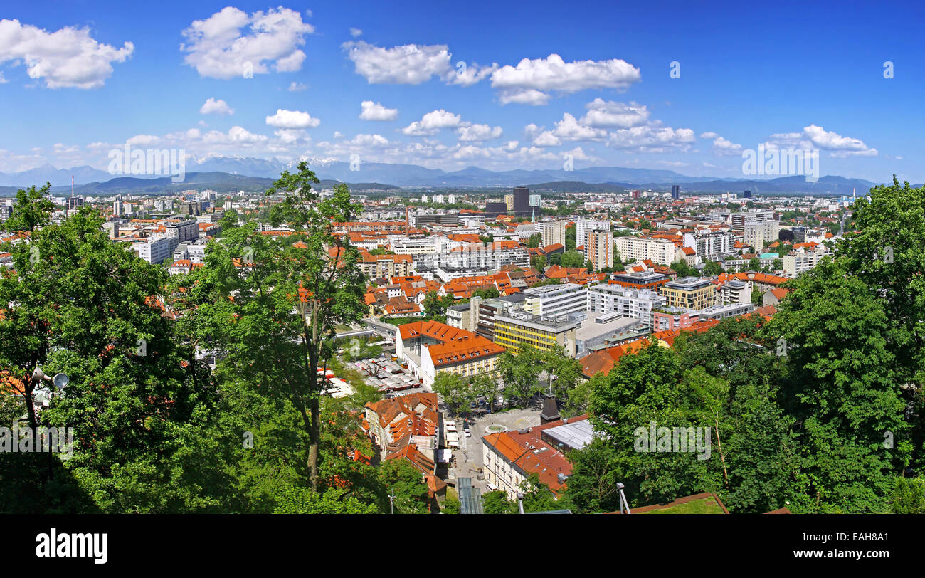 Vue panoramique de la ville de Ljubljana, Slovénie Banque D'Images