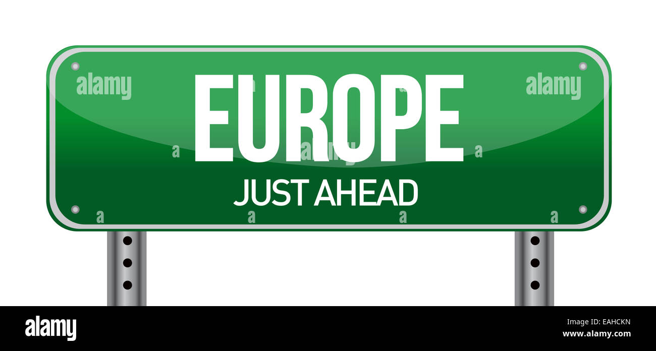 L'Europe signe de route direction Banque D'Images