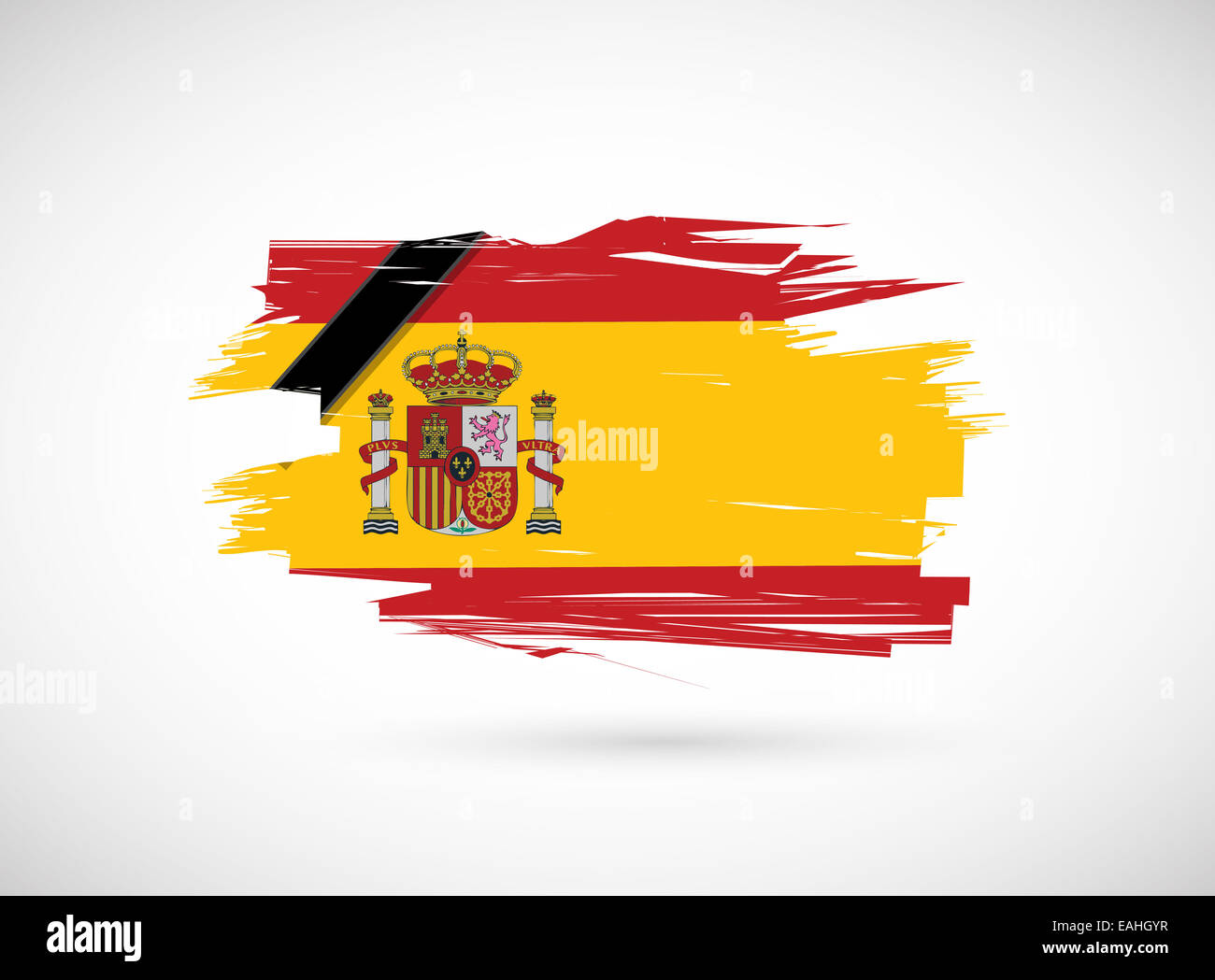En Memoire Drapeau Espagnol Espagne Drapeau D Encre Sur Fond Blanc Photo Stock Alamy
