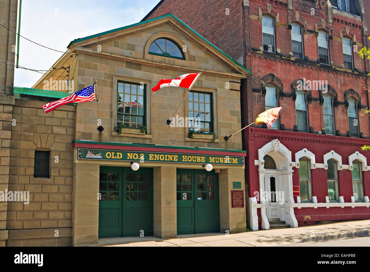 Ancienne maison de l'autre côté du moteur no 2 de Kings Square dans le centre-ville de Saint John, dans la baie de Fundy, Route du littoral de Fundy, la Route 1, nouveau Brunswi Banque D'Images