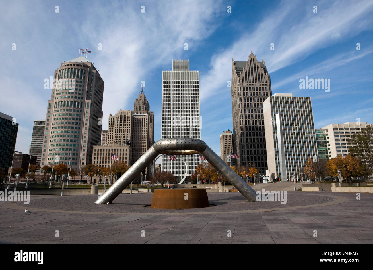 Vue du centre-ville de Detroit Banque D'Images