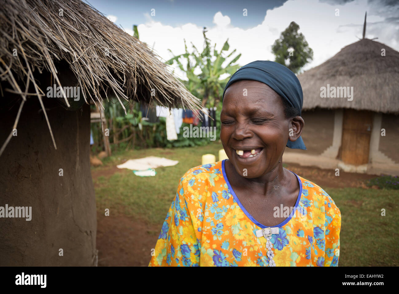 Portrait d'une femme - Bukwo, District de l'Ouganda. Banque D'Images