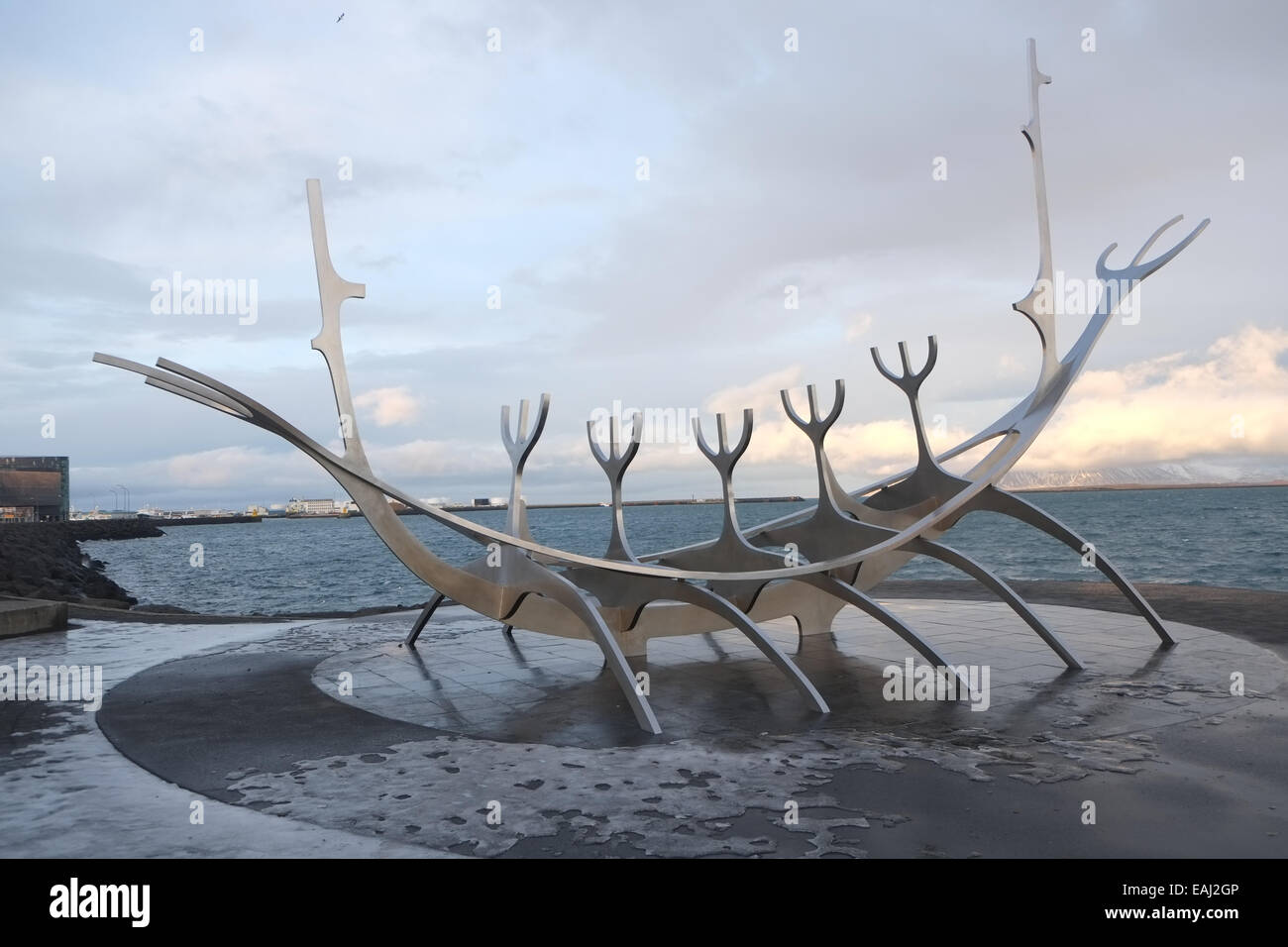 Sculpture Sun Voyager Jón Gunnar Árnason Reykjavík Islande Banque D'Images