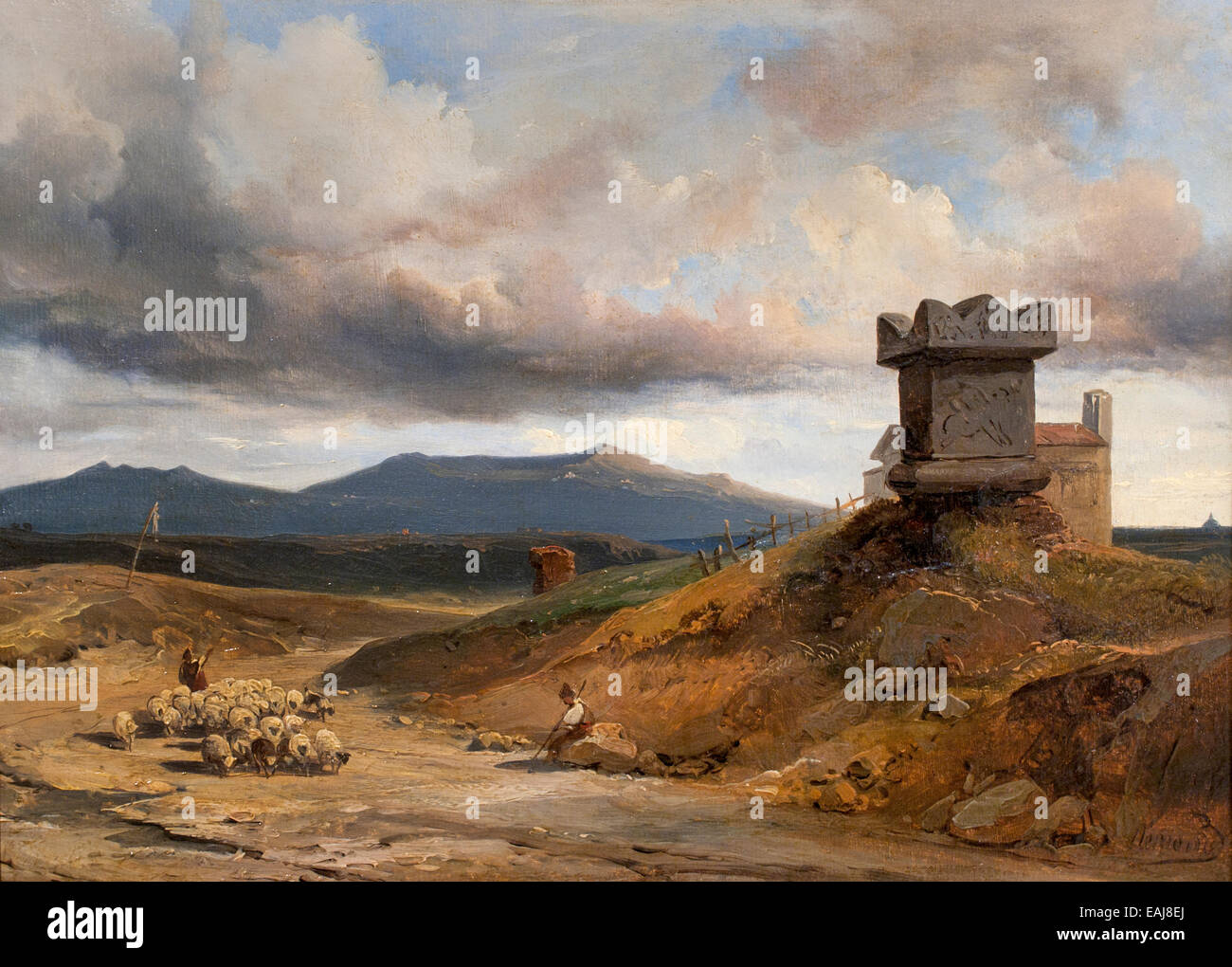 Paysage avec ruines et bergers Pierre Patel Chauny 1605 - 1676 Paris, France Banque D'Images