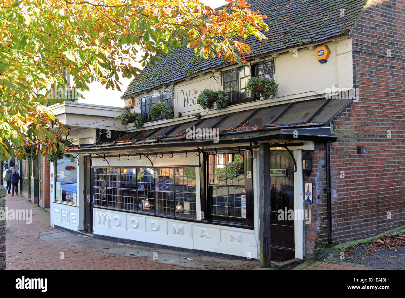 Le pub Woodman Carshalton, Surrey, Angleterre, Royaume-Uni. Banque D'Images