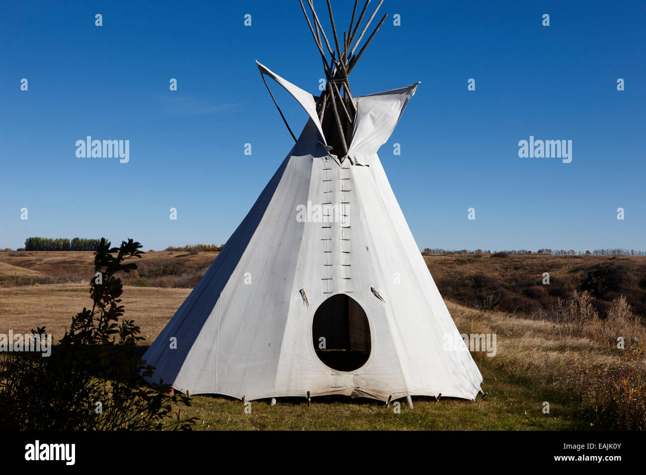 Tipi tipi tente au Wanuskewin Heritage Park, Saskatoon Saskatchewan Canada Banque D'Images