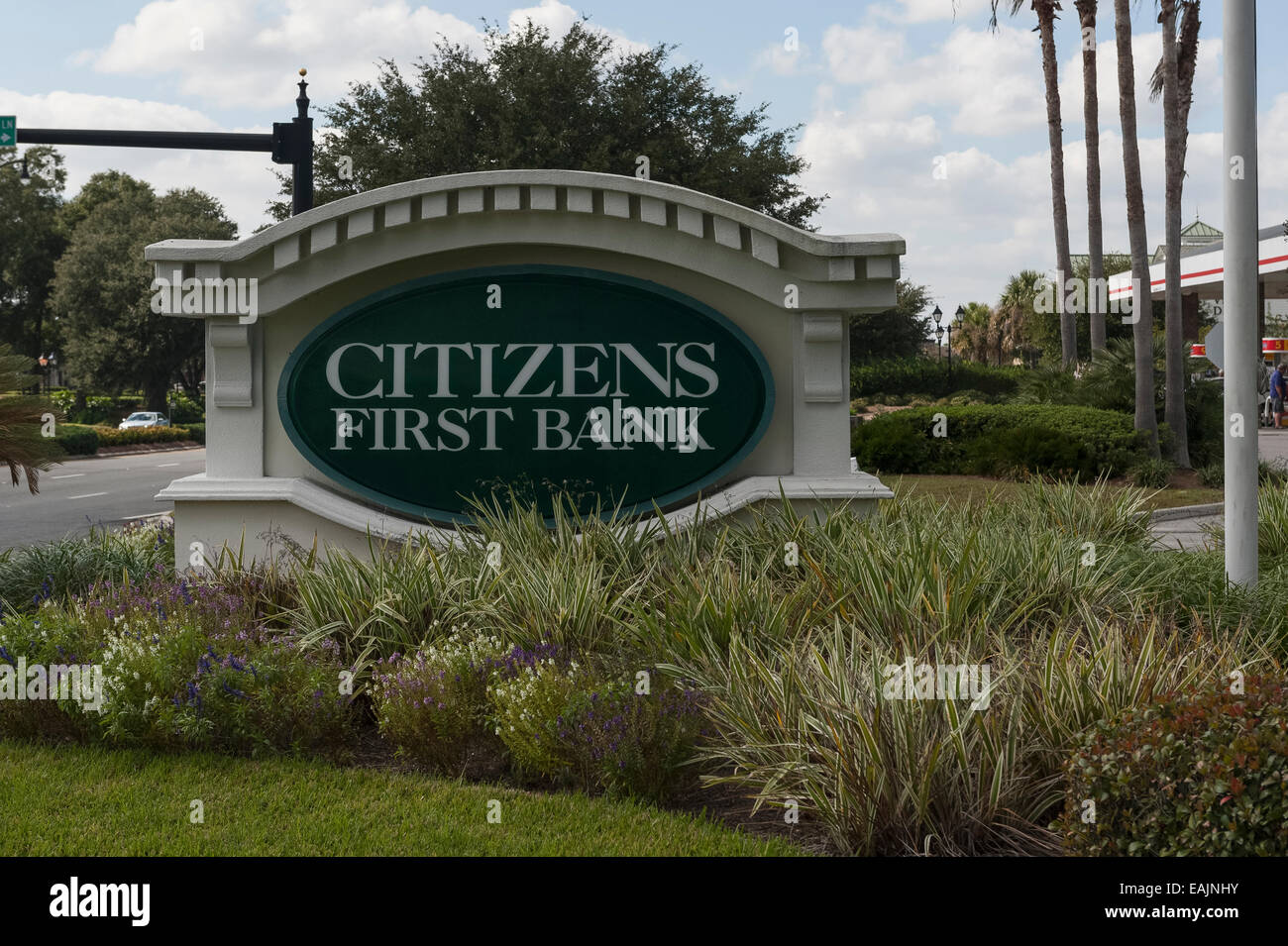 Les citoyens d'abord Bank Building biens dans les villages, Floride USA Banque D'Images