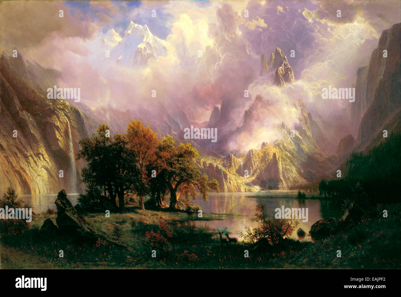 Albert Bierstadt - Rocky Mountain Landscape 1869 Banque D'Images