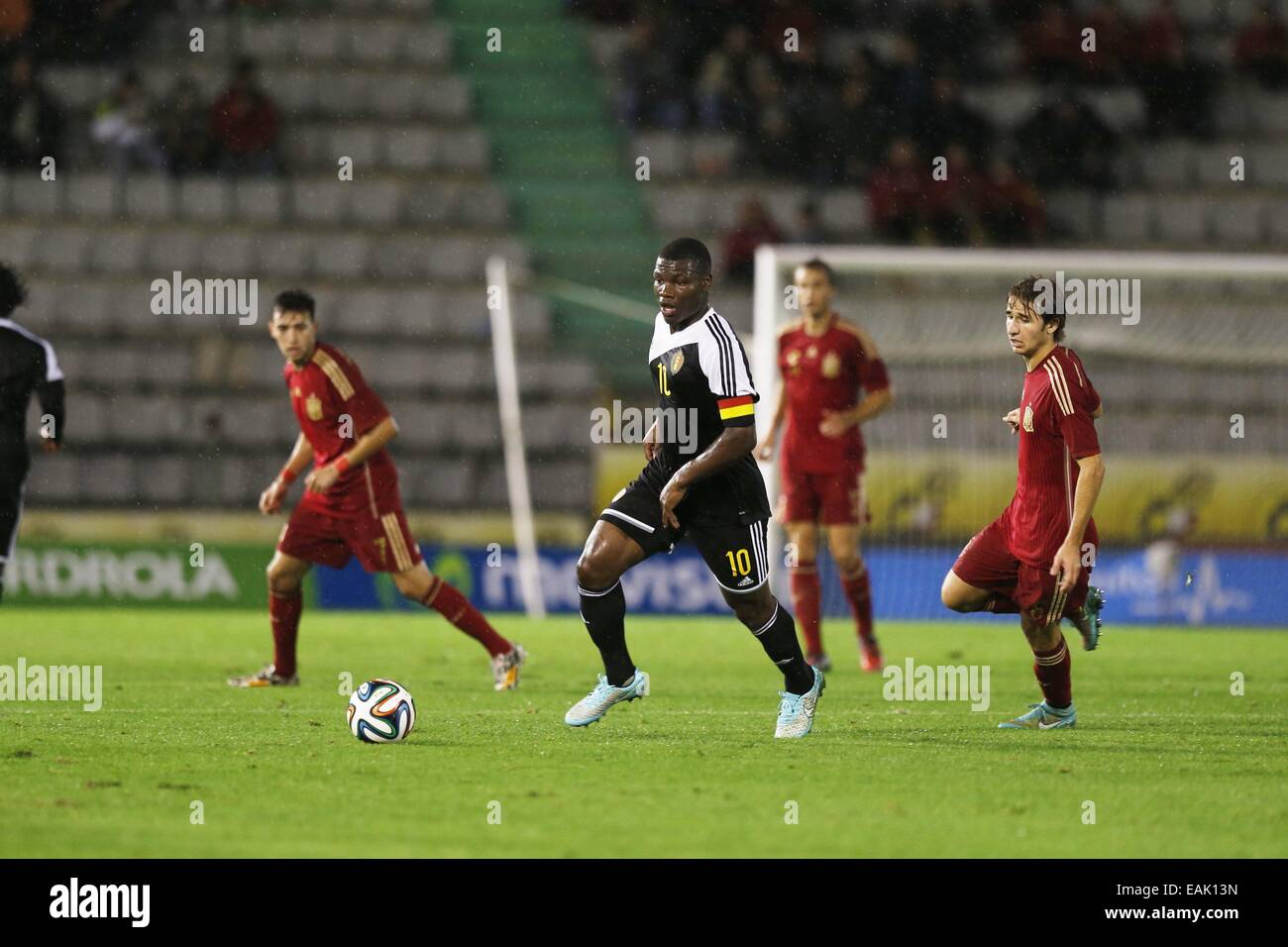 Malanda Junior (BEL), 12 novembre 2014 - Football : Football / U21 match amical entre l'Espagne 1-4 La Belgique à la UNE Stade Malata, Madrid, Espagne. (Photo de Mutsu Kawamori/AFLO) Banque D'Images