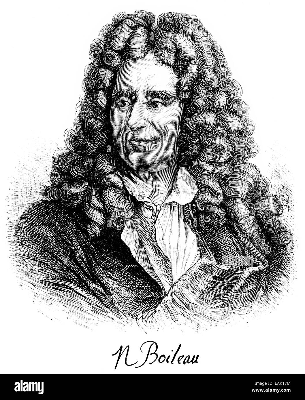 Nicolas Boileau également connu sous le nom de Despréaux ou Boileau-Despréaux, 1636 - 1711, un écrivain français, Nicolas Boileau oder von Portrait De Banque D'Images
