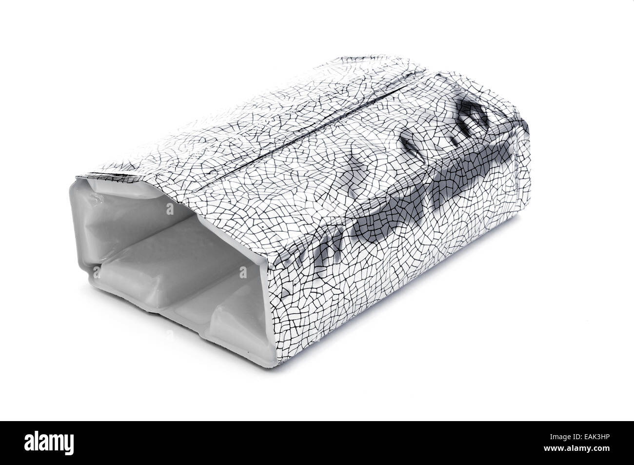 Un paquet de glace le refroidisseur de bouteilles sur fond blanc Banque D'Images