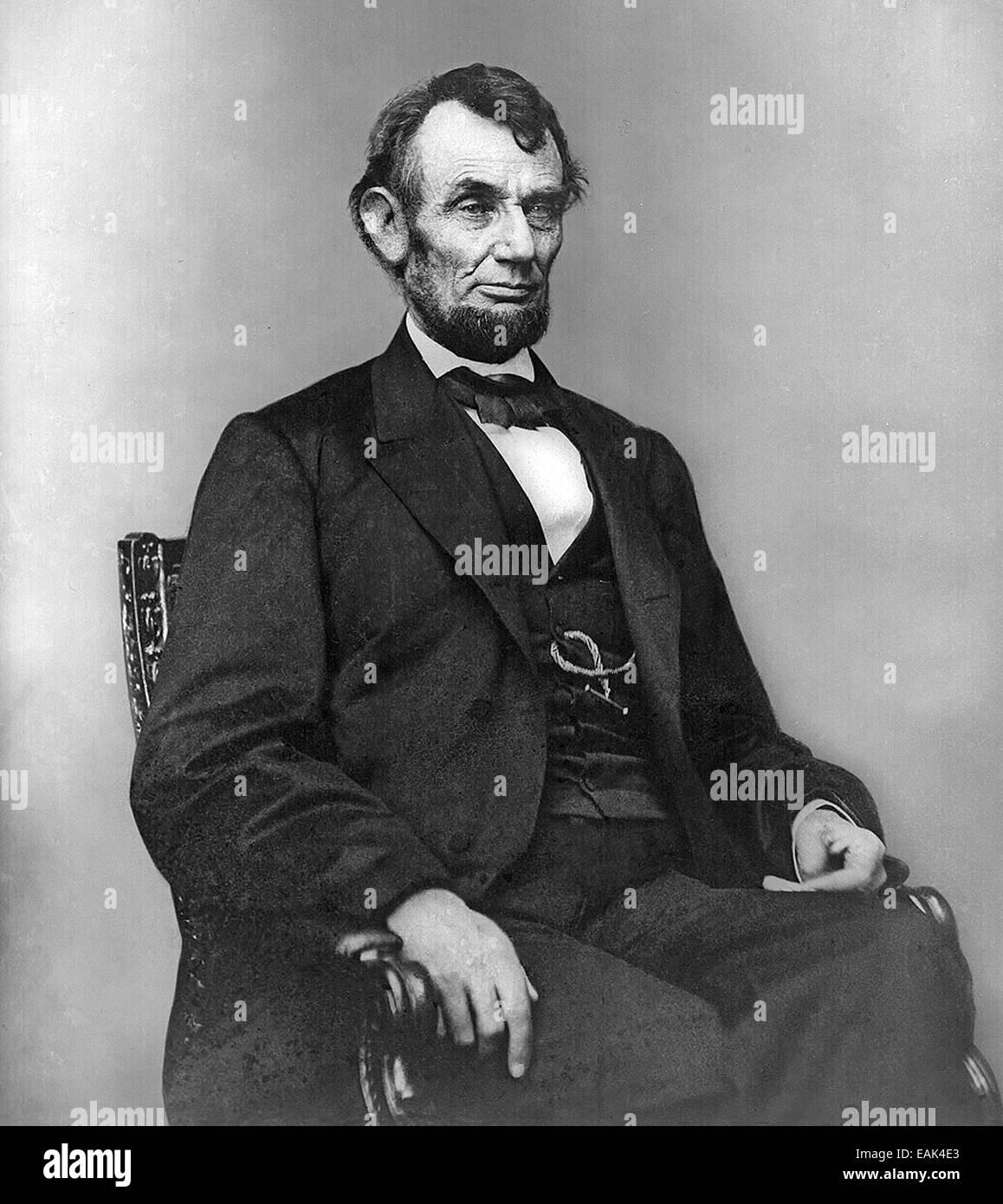 ABRAHAM LINCOLN (1809-1865) Président américain photographié par Matthew Brady 9 Février 1864 Banque D'Images