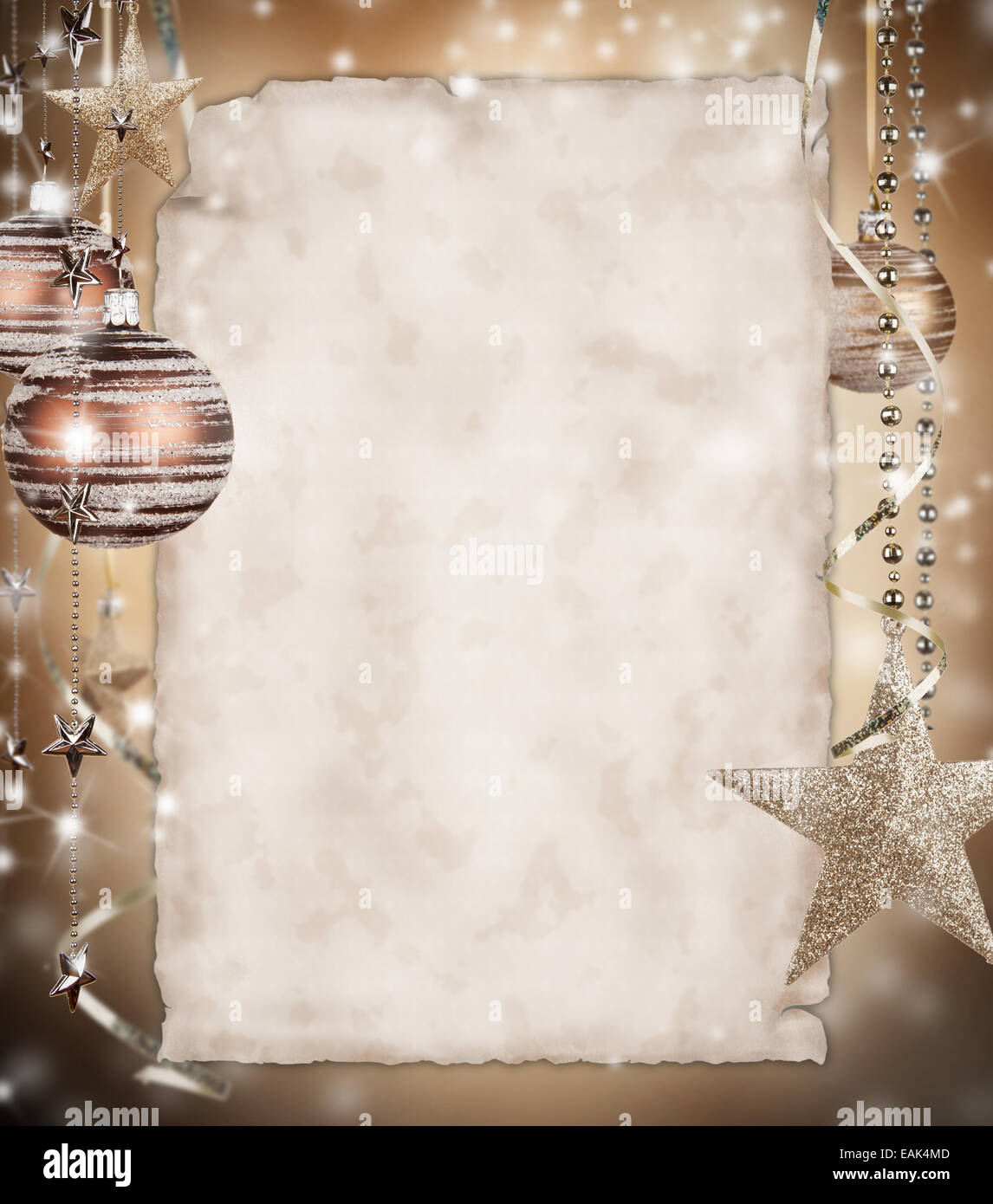Noël arrière-plan avec le papier blanc Banque D'Images