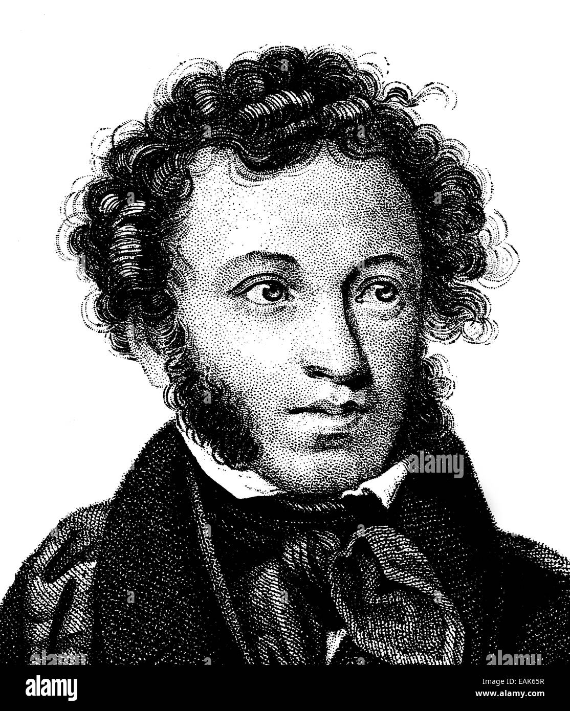 Alexandre Sergueïevitch Pouchkine, 1799-1837, poète russe et fondateur de la littérature russe moderne, Portrait von Alexander Serg Banque D'Images