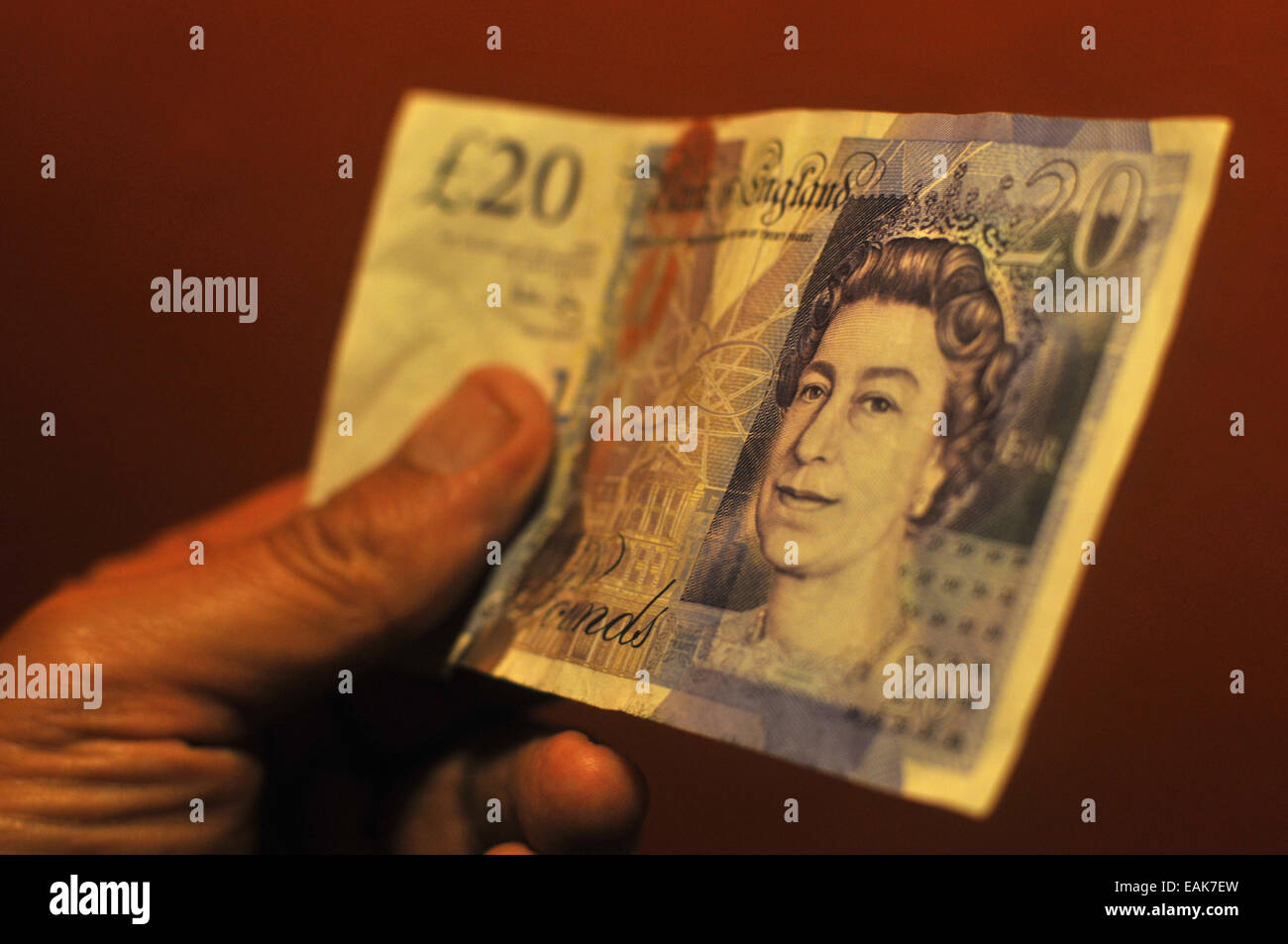 Un anglais £20 Remarque Banque D'Images