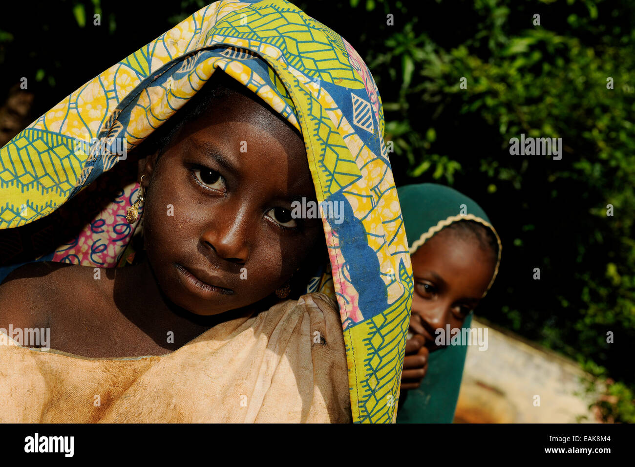 Jeune fille du village de Idool Idool, Région de l'Adamaoua, Cameroun, Banque D'Images