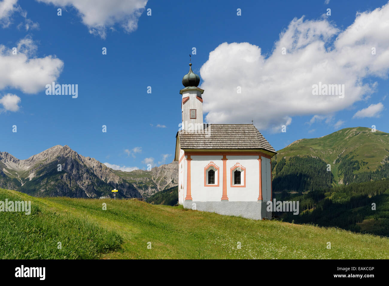 L'église Holy Trinity, Oberfrohn, Frohn, Lesachtal, Hermagor, Carinthie, Autriche Banque D'Images