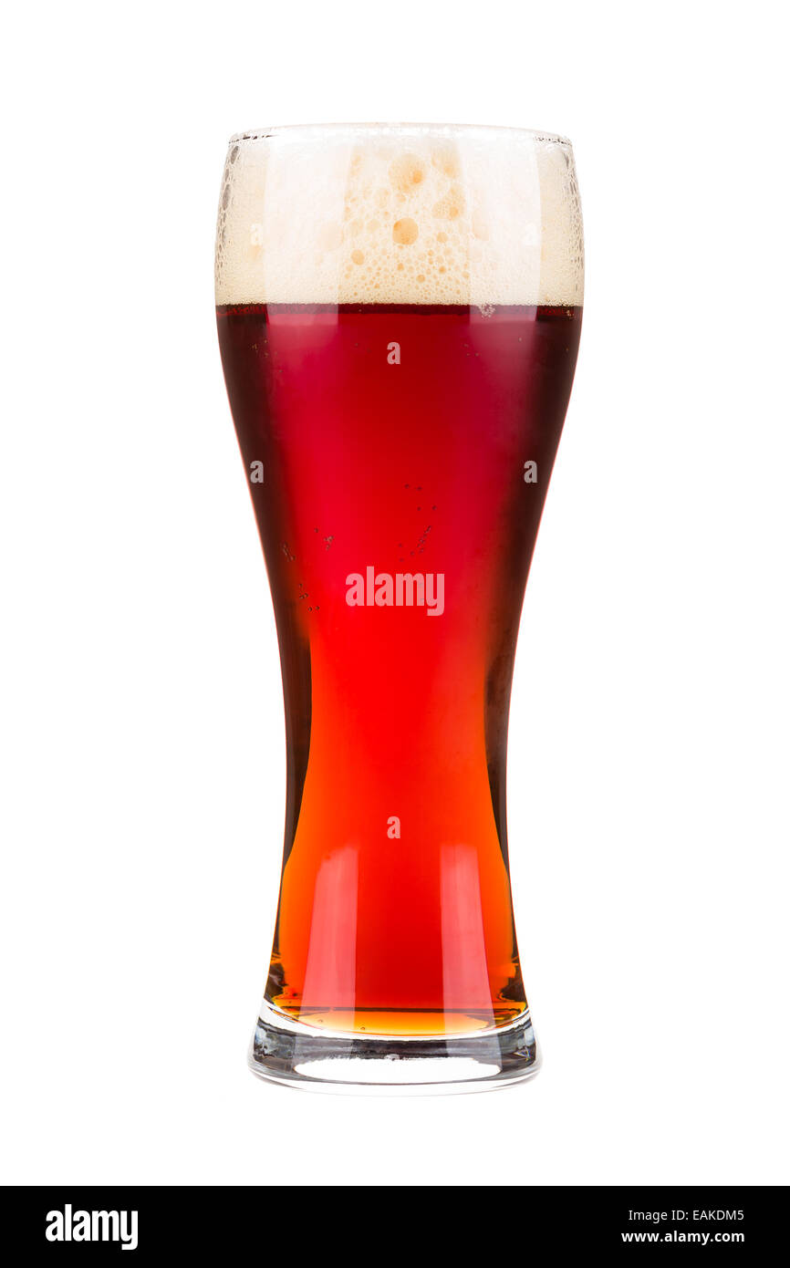 Verre à bière rouge Banque D'Images