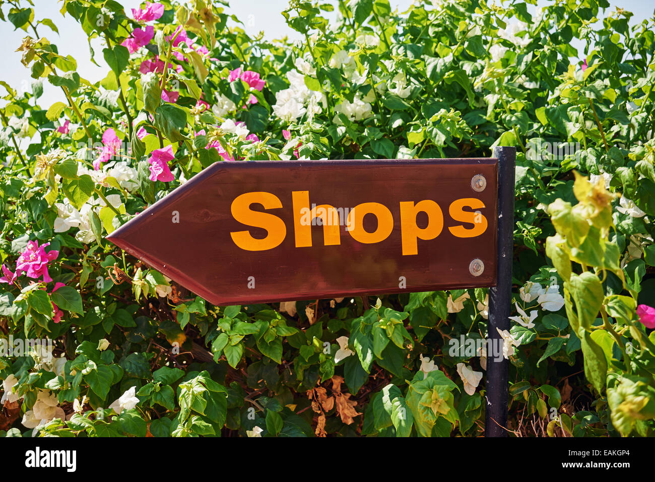 Panneau indiquant le magasin durant les vacances d'été Banque D'Images
